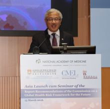 Dr Victor Dzau, President of the U.S. National Academy of Medicine, says the Commission on a Global Health Risk Framework for the Future recommends an investment of approximately US$4.5 billion per year – which equates to 65 cents per person – to enhance prevention, detection, and preparedness of infectious diseases.